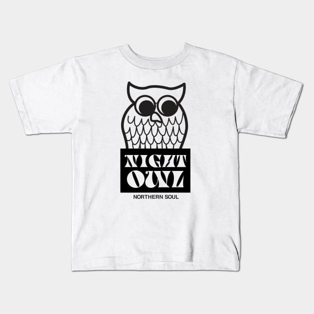 Northern Soul Night Owl Kids T-Shirt by RussellTateDotCom